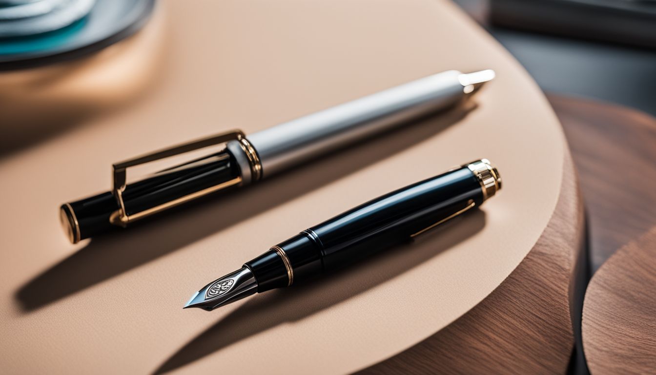 A close-up of a Wality 69 Fountain Pen on a modern desk.