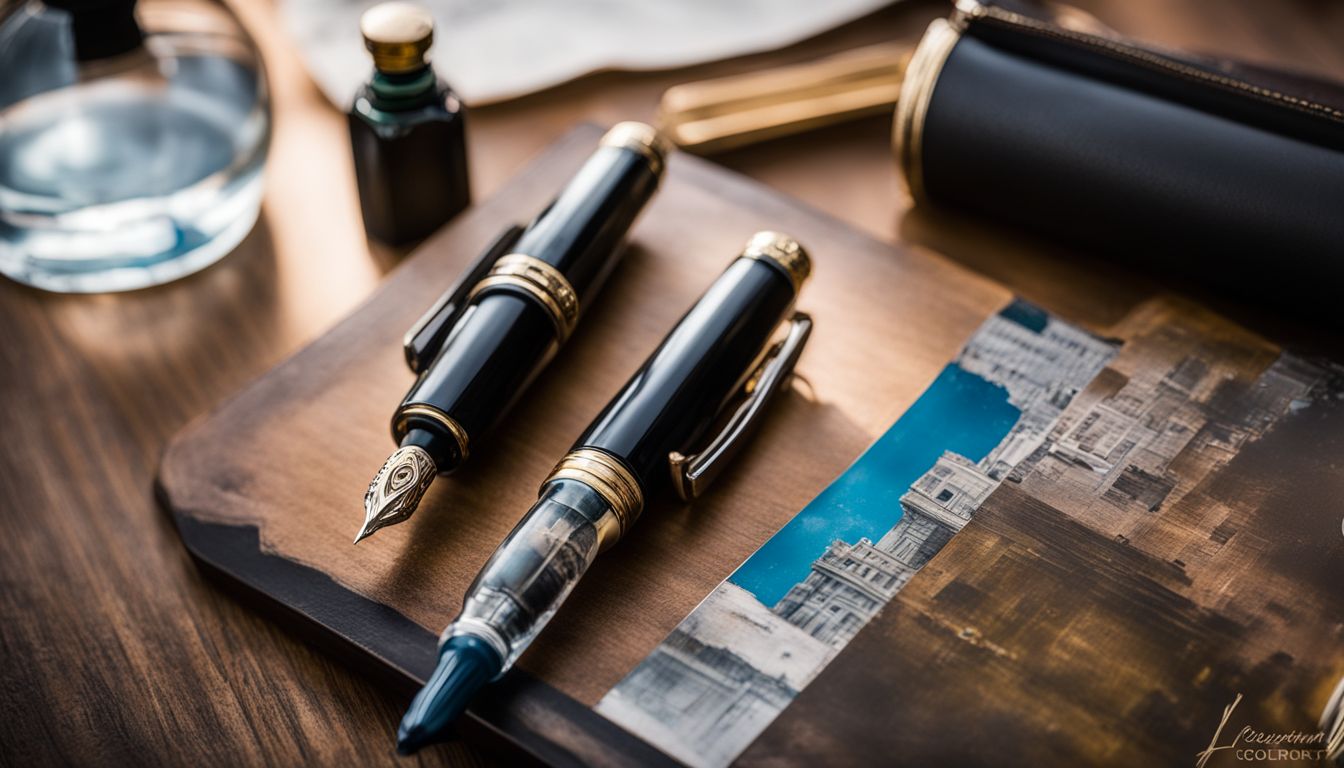 The Visconti Homo Sapiens fountain pen on a vintage desk.