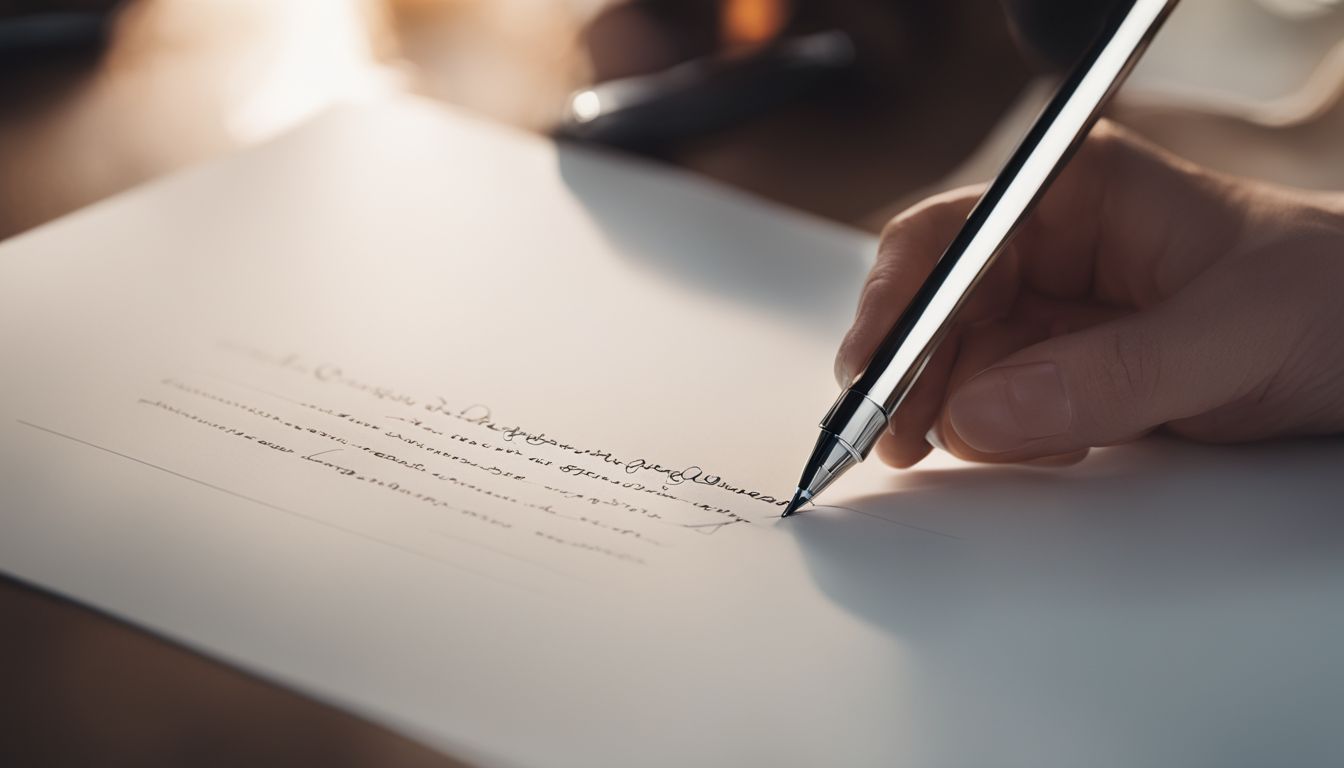 A close-up photo of a rollerball pen writing on smooth paper.