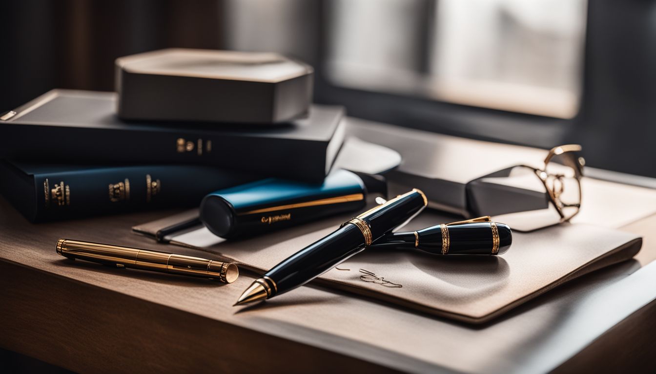 A stylish Indigraph Fountain Pen showcased on a modern desk.