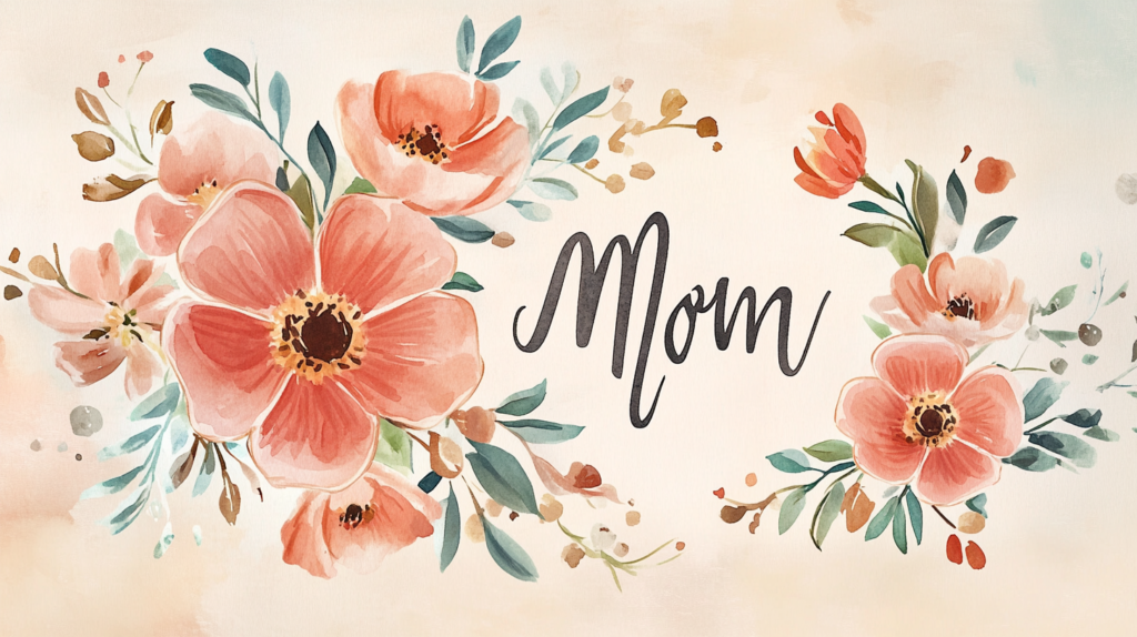 Modern and Abstract mom calligraphy design